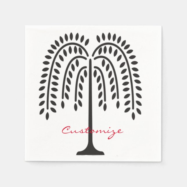 Weeping Willow Silhouette Thunder_Cove Napkins (Front)