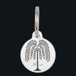 Weeping Willow Silhouette Thunder_Cove Pet ID Tag<br><div class="desc">Weeping Willow Tree Silhouette  to customize,  personalize by changing to your name</div>