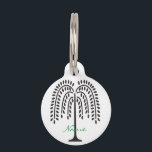 Weeping Willow Silhouette Thunder_Cove Pet ID Tag<br><div class="desc">Weeping Willow Tree Silhouette  to customize,  personalize by changing to your name</div>