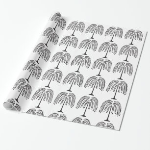 Weeping Willow Silhouette Thunder_Cove Wrapping Paper