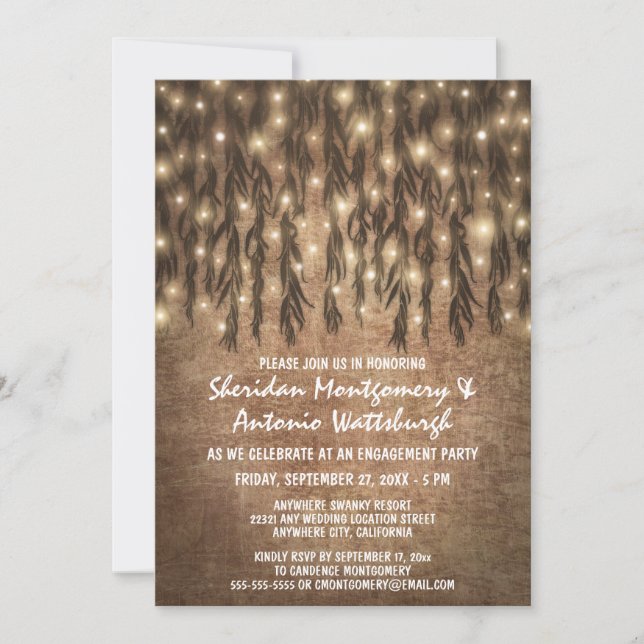 Weeping Willow Tree Engagement Party Invitations (Front)