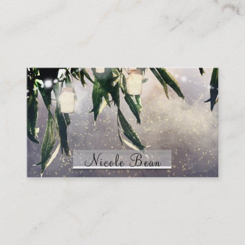 Weeping Willow Tree  Mason Jar Lights Elegant Business Card