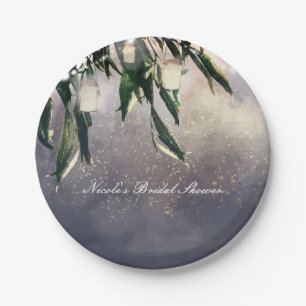 Weeping Willow Tree & Mason Jar Lights Elegant Paper Plates