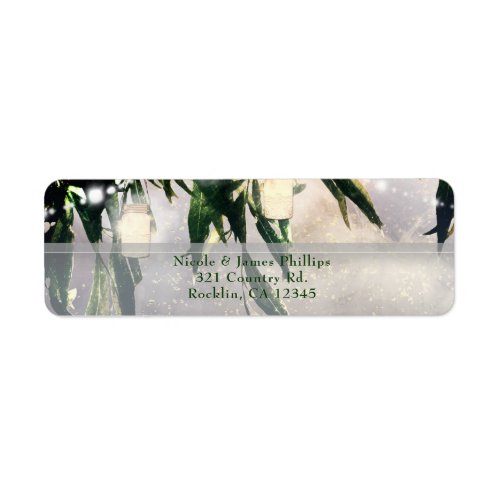 Weeping Willow Tree  Mason Jar Lights Invitation Label