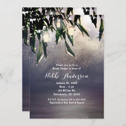 Weeping Willow Tree  Mason Jar Lights Invitations