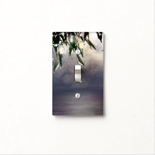 Weeping Willow Tree & Mason Jar Lights Rustic Chic Light Switch Cover