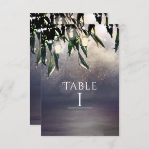 Weeping Willow Tree & Mason Jars Table Number Card