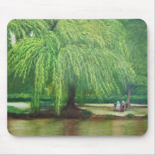 weeping willow tree mouse pad