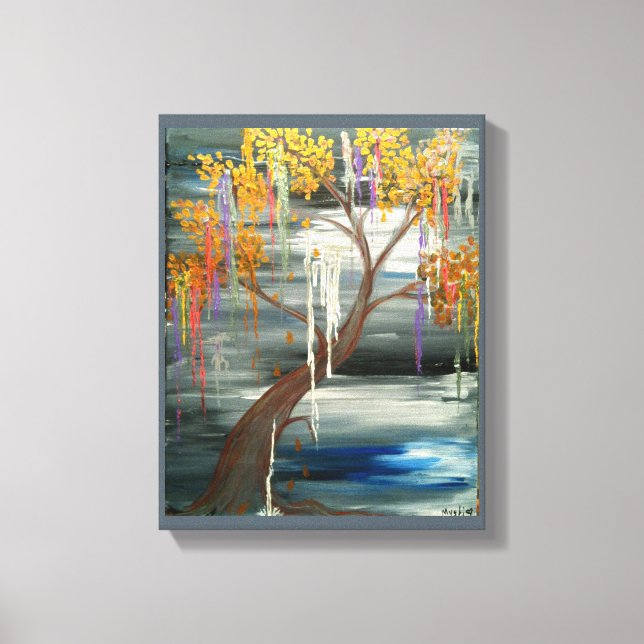 Weeping Willow Tree Original Art Print on Canvas (Front)