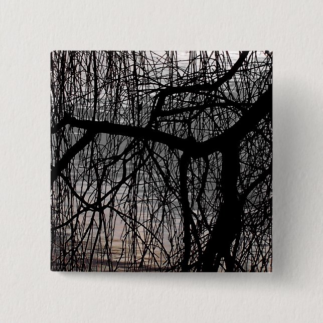 WEEPING WILLOW TREE PINBACK BUTTON (Front)