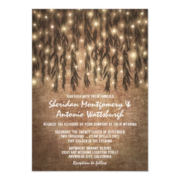 Weeping Willow Tree Vintage Wedding Invitations