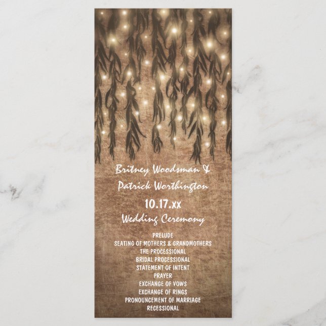 Weeping Willow Tree Vintage Wedding Programs (Front)