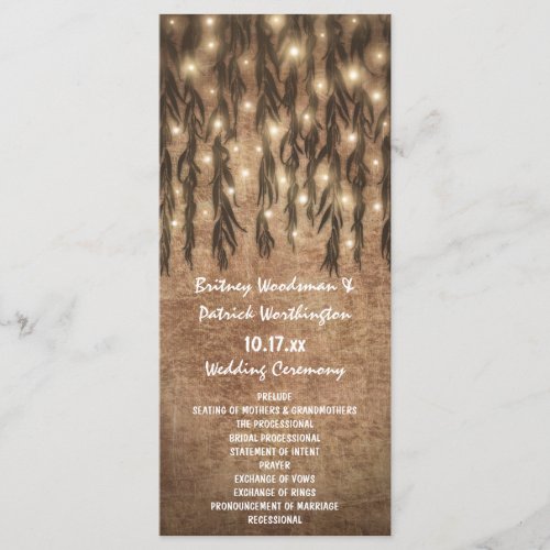 Weeping Willow Tree Vintage Wedding Programs