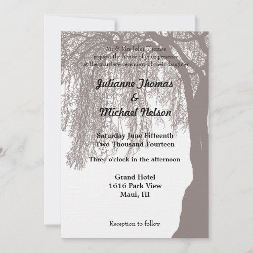Weeping Willow Tree Wedding Invite