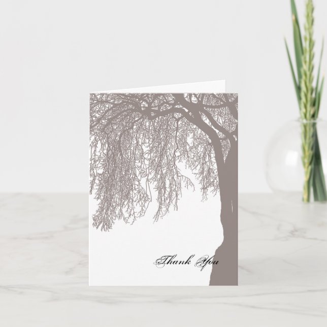 Weeping Willow Tree Wedding Letterpress Thank You Card (Front)