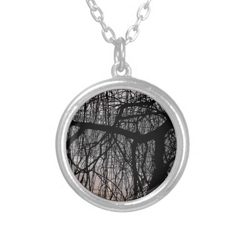 WEEPING WILLOW TREES SILVER PLATED NECKLACE