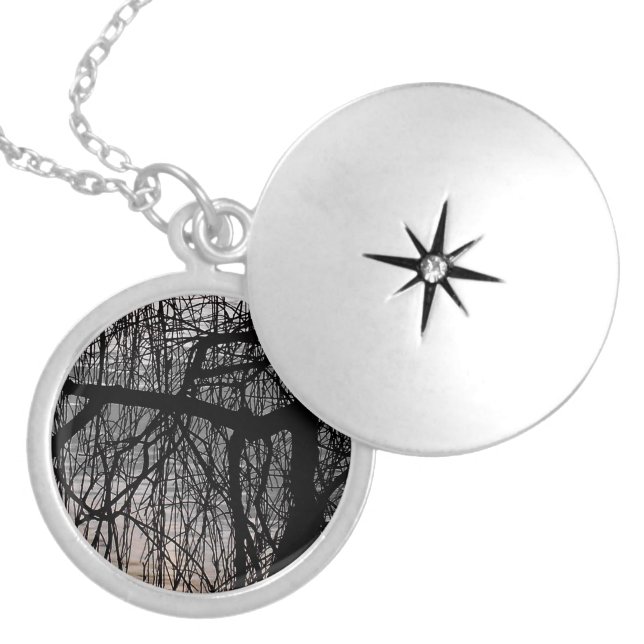WEEPING WILLOW TREES SILVER PLATED NECKLACE (Front)