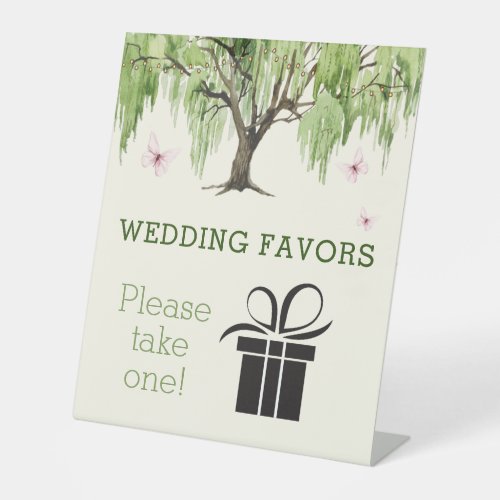 Weeping Willow Wedding Favors Tabletop Sign