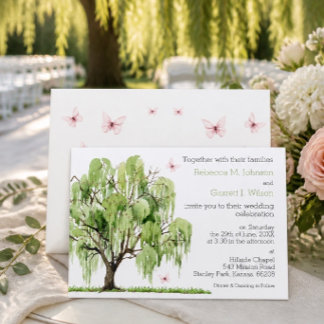 Weeping Willow Wedding Invitation