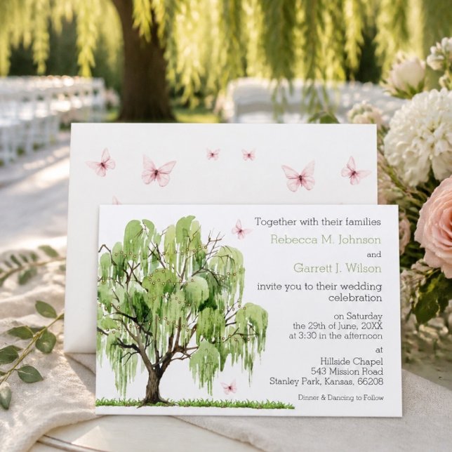 Weeping Willow Wedding Invitation (Creator Uploaded)