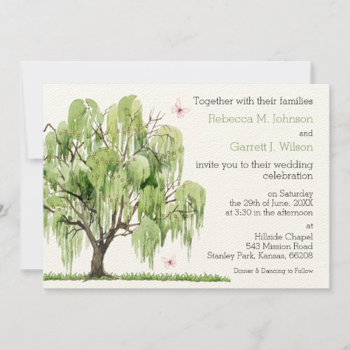 Weeping Willow Wedding Invitation