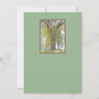 WEEPING WILLOW/YELLOW AND GREEN TENDRILS/BLANK