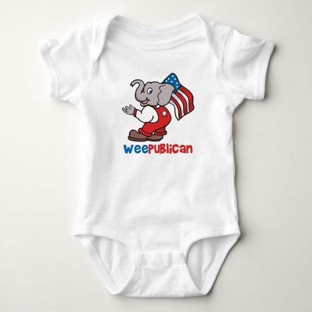 WeePublican and Flag Baby Bodysuit (Front)