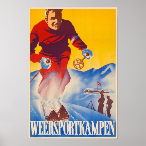 Weersportkampen Netherlands Vintage Poster 1944