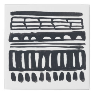 Weft I Modern Black Watercolor Faux Canvas Print