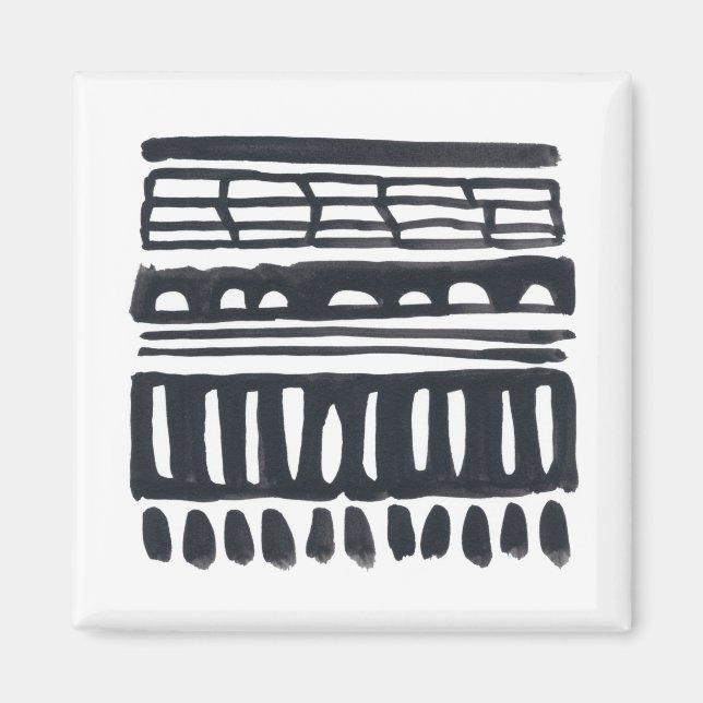 Weft I | Modern Black Watercolor Magnet (Front)
