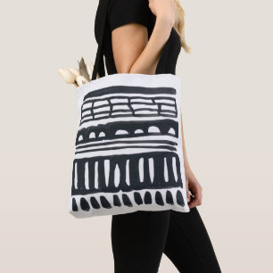 Weft I Modern Black Watercolor Tote Bag