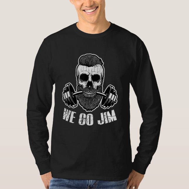WeGoJim Bro Culture Gym Workout Beard Pump Fitness T-Shirt (Front)