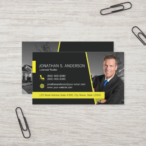 Weichert Realtor Business Card Black_Yellow