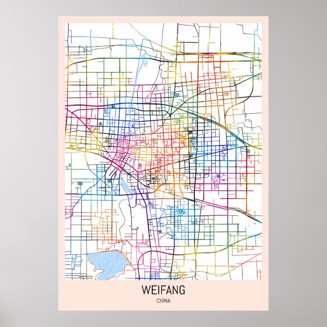 Weifang China City Map Poster (Front)