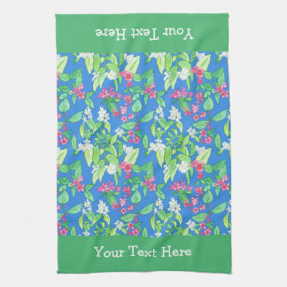 Weigela and Mock Orange Spring Blossoms on Blue Towel