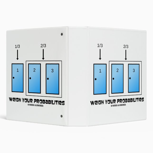 Weigh Your Probabilities Three Doors 3 Ring Binder (Background)