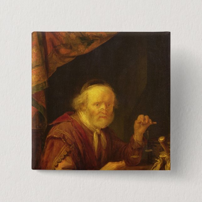 Weighing Gold Pinback Button (Front)