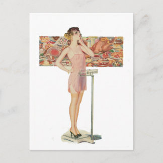Weight In Vintage Illustration Postcard
