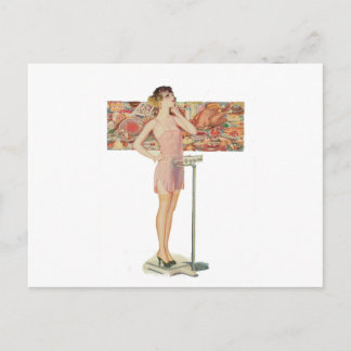 Weight In Vintage Illustration Postcard