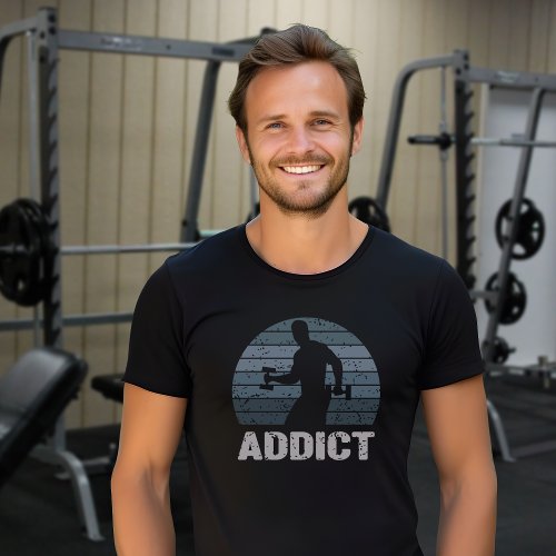 Weight Lift Addict Mens Vintage Rainbow T_Shirt