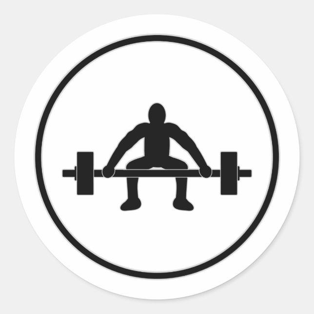 Weight Lift Sign Classic Round Sticker (Front)