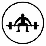 Weight Lift Sign Cutout<br><div class="desc">Person lifting a barbell from the floor.</div>