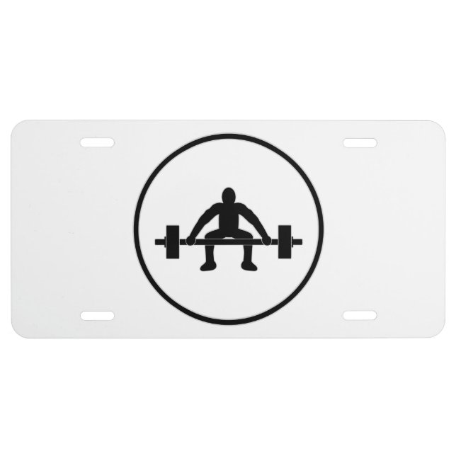 Weight Lift Sign License Plate (Front)