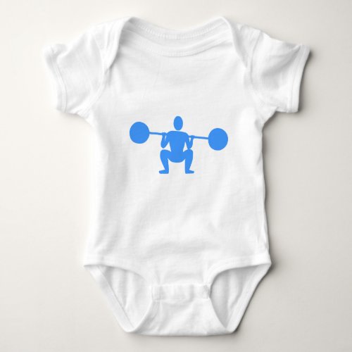 Weight Lifter 01 _ Baby Blue Baby Bodysuit