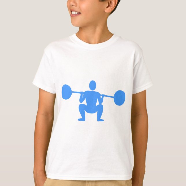 Weight Lifter 01 - Baby Blue T-Shirt (Front)
