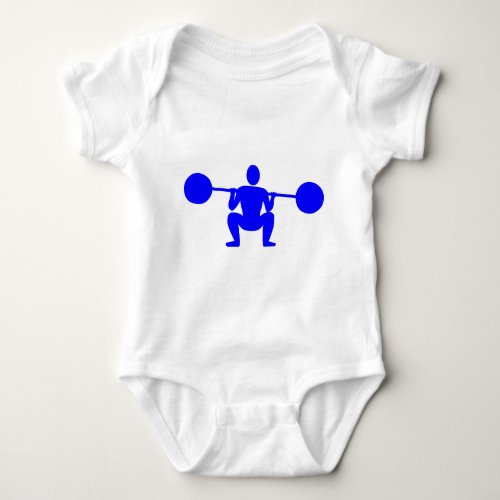 Weight Lifter 01 _ Blue Baby Bodysuit