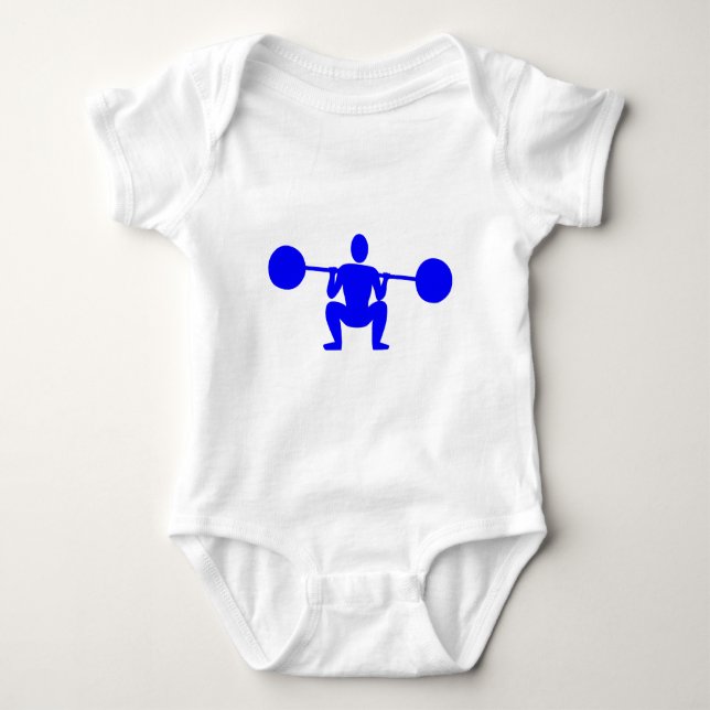 Weight Lifter 01 - Blue Baby Bodysuit (Front)
