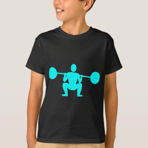 Weight Lifter 01 _ Cyan T_Shirt