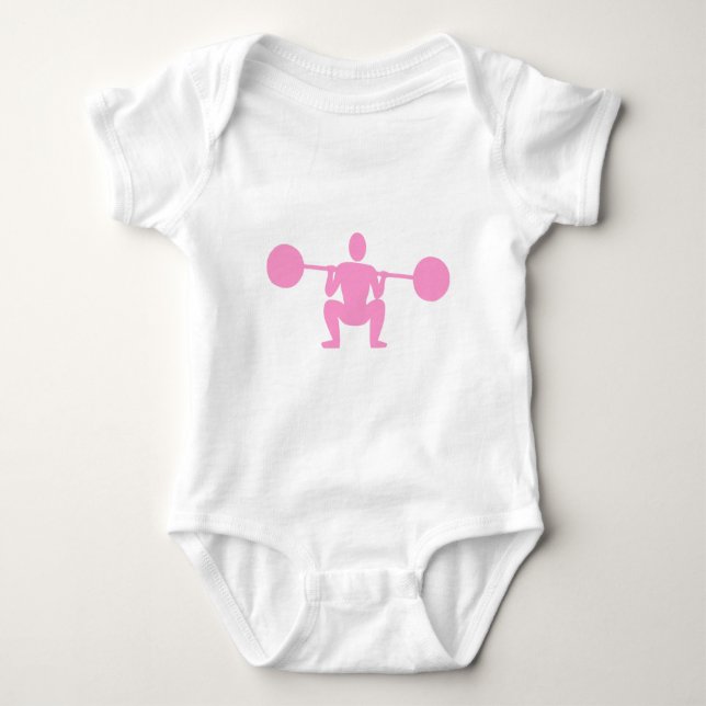 Weight Lifter 01 - Pink Baby Bodysuit (Front)