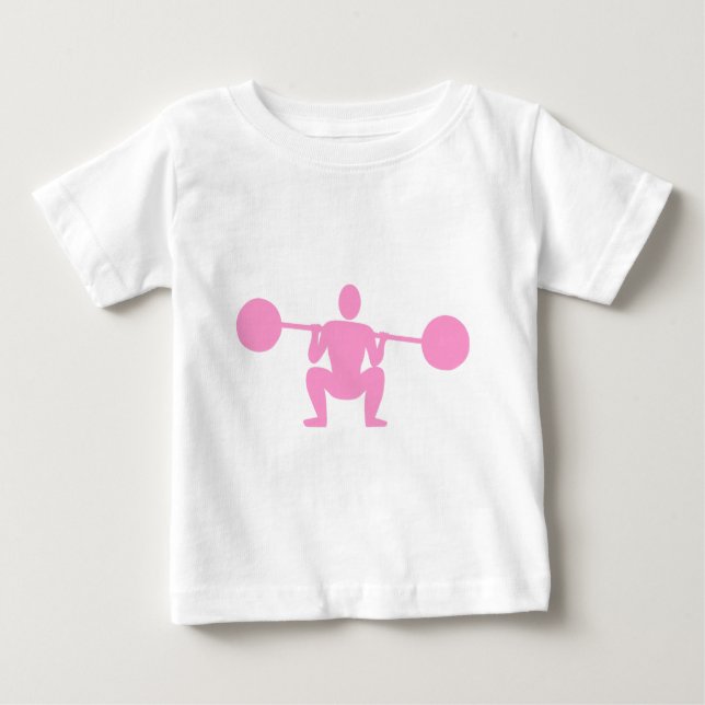 Weight Lifter 01 - Pink Baby T-Shirt (Front)